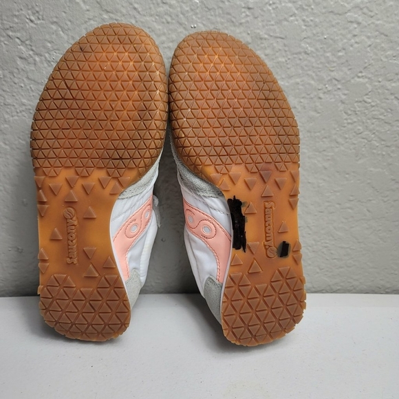 Saucony Bullet Shoes Womens 5.5 Pink White Suede Running Sneakers - Picture 3 of 9